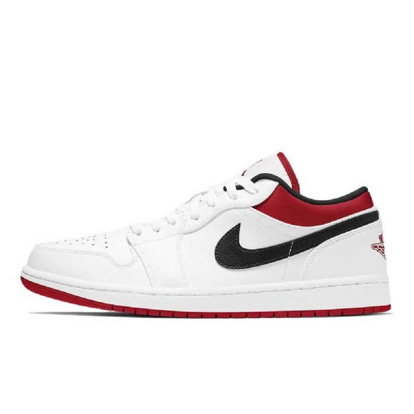 Nike Air Jordan 1 Low Tops Sko Til Mænd Hvid Rød Sort