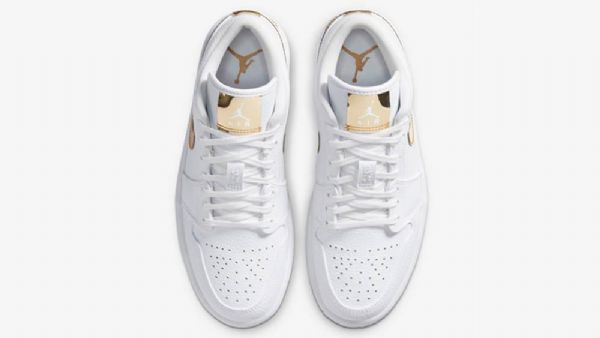 Nike Air Jordan 1 Low Tops Sko Til Mænd Hvidguld