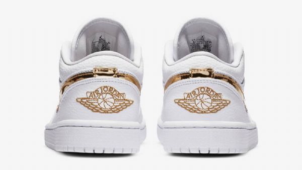 Nike Air Jordan 1 Low Tops Sko Til Mænd Hvidguld