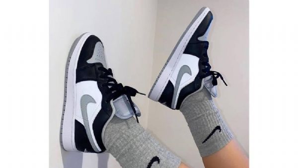 Nike Air Jordan 1 Low Tops Sko Til Mænd Lysegrå