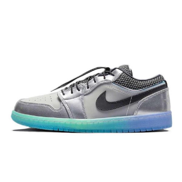 Nike Air Jordan 1 Low Tops Sko Til Mænd Sølv