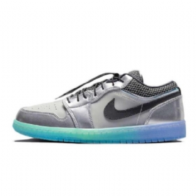 Nike Air Jordan 1 Low Tops Sko Til Mænd Sølv