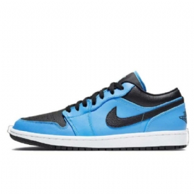 Nike Air Jordan 1 Low Tops Sko Til Mænd Sort Blå
