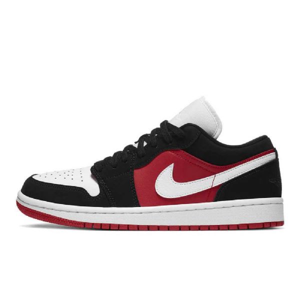 Nike Air Jordan 1 Low Tops Sko Til Mænd Sort Hvid Rød