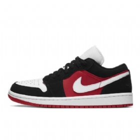 Nike Air Jordan 1 Low Tops Sko Til Mænd Sort Hvid Rød