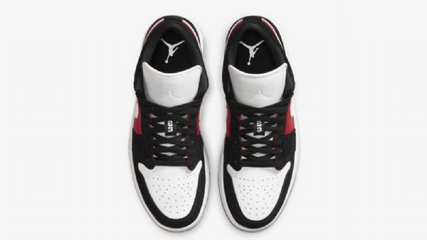 Nike Air Jordan 1 Low Tops Sko Til Mænd Sort Hvid Rød