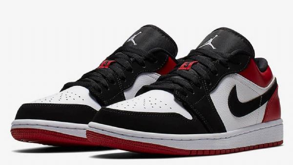 Nike Air Jordan 1 Low Tops Sko Til Mænd Sort Rød