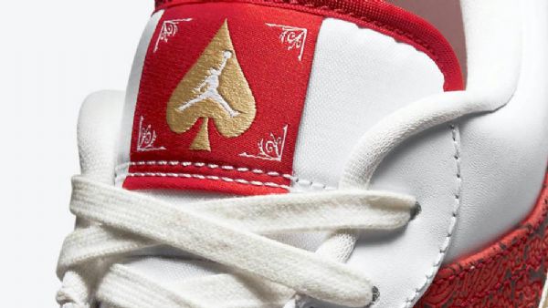 Nike Air Jordan 1 Low Tops Spades Sko Til Damer Hvid Rød