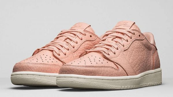 Nike Air Jordan 1 Low Tops Swooshless Sko Til Mænd Lyserød