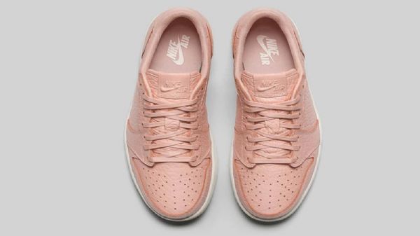Nike Air Jordan 1 Low Tops Swooshless Sko Til Mænd Lyserød