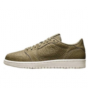 Nike Air Jordan 1 Low Tops Swooshless Sko Til Mænd Olivengrøn
