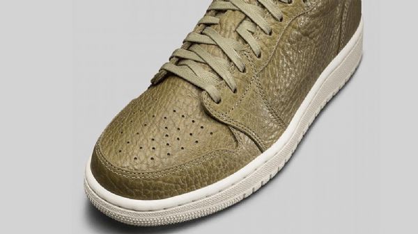 Nike Air Jordan 1 Low Tops Swooshless Sko Til Mænd Olivengrøn