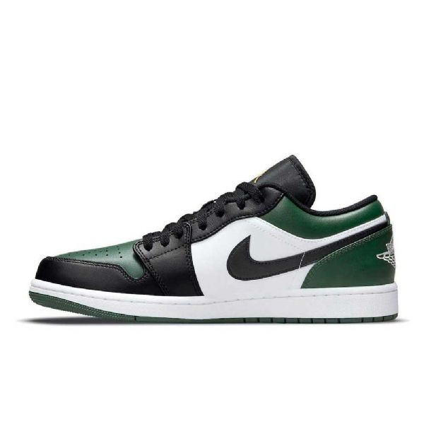 Nike Air Jordan 1 Low Tops Toe Sko Til Damer Grøn Sort Hvid
