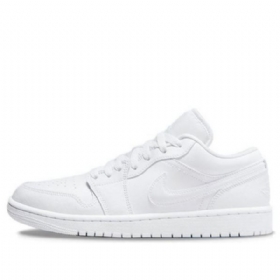 Nike Air Jordan 1 Low Tops Triple Retro Basketball Sko Til Damer Hvid