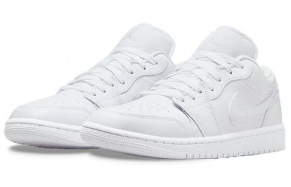 Nike Air Jordan 1 Low Tops Triple Retro Basketball Sko Til Damer Hvid