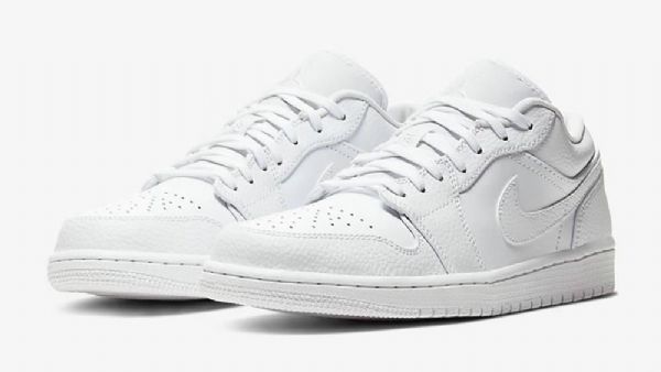 Nike Air Jordan 1 Low Tops Triple Sko Til Mænd Hvid