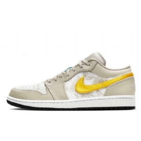 Nike Air Jordan 1 Low Tops Tropical Orewood Sko Til Mænd Khaki