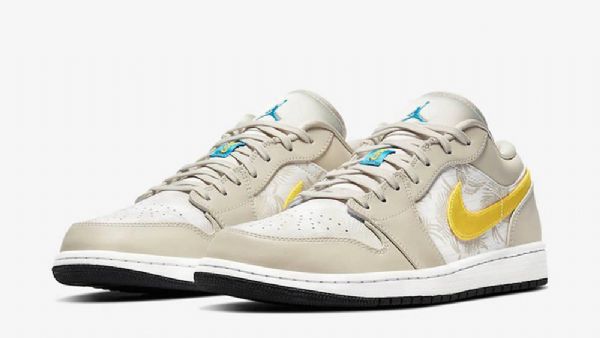 Nike Air Jordan 1 Low Tops Tropical Orewood Sko Til Mænd Khaki