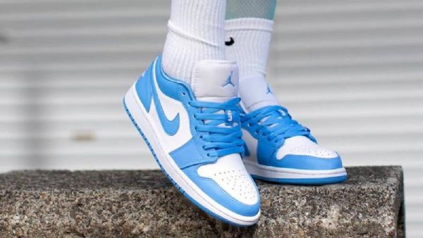 Nike Air Jordan 1 Low Tops Unc Sko Til Mænd Blå