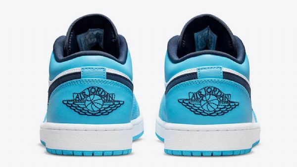 Nike Air Jordan 1 Low Tops Unc Sko Til Mænd Blå Hvid