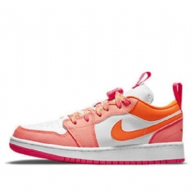 Nike Air Jordan 1 Low Tops Utility Gs Basketball Sko Til Mænd Coral Hvid