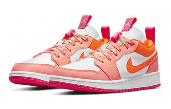 Nike Air Jordan 1 Low Tops Utility Gs Basketball Sko Til Mænd Coral Hvid