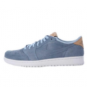 Nike Air Jordan 1 Low Tops Vachetta Tan Sko Til Mænd Blå