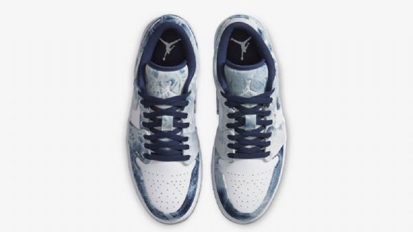 Nike Air Jordan 1 Low Tops Vaskede Sko Til Mænd Blå
