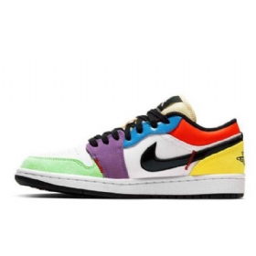 Nike Air Jordan 1 Low Topsbulb Sko Til Mænd Flerfarvet