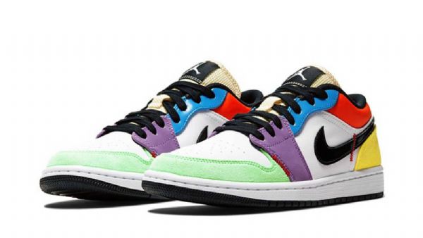 Nike Air Jordan 1 Low Topsbulb Sko Til Mænd Flerfarvet