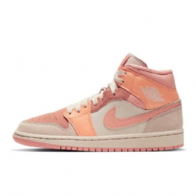 Nike Air Jordan 1 Mid Tops Abrikossko Til Damer Orange