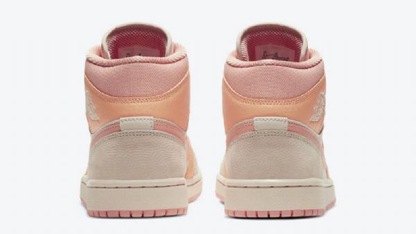 Nike Air Jordan 1 Mid Tops Abrikossko Til Damer Orange