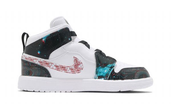 Nike Air Jordan 1 Mid Tops All Se Ps Retro Basketball Sko Til Mænd Hvid Sort