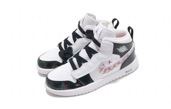 Nike Air Jordan 1 Mid Tops All Se Ps Retro Basketball Sko Til Mænd Hvid Sort