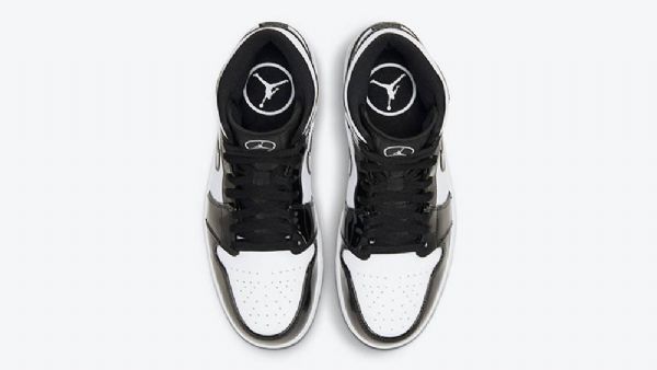 Nike Air Jordan 1 Mid Tops All Star Carbon Fiber Sko Til Mænd Sort Hvid