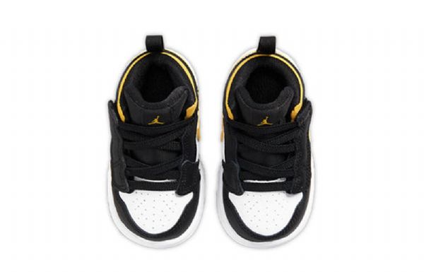 Nike Air Jordan 1 Mid Tops Alle Sko Til Børn Sort Hvidguld
