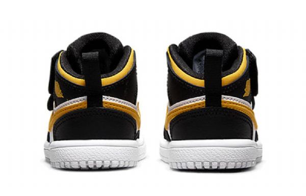 Nike Air Jordan 1 Mid Tops Alle Sko Til Børn Sort Hvidguld
