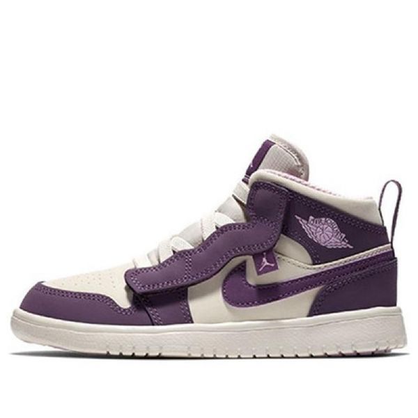Nike Air Jordan 1 Mid Tops Alt Ps Retro Basketball Sko Til Børn Lilla