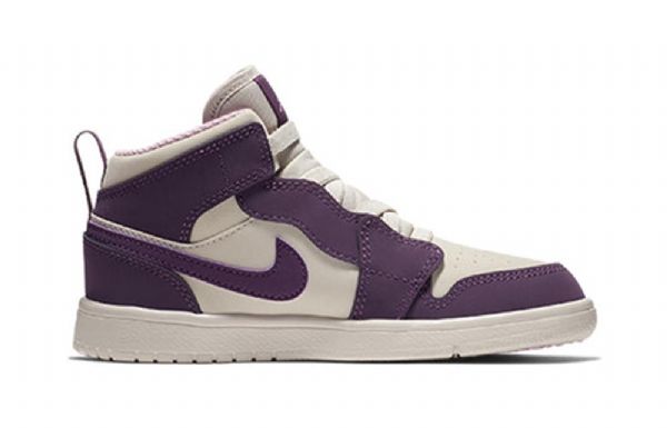 Nike Air Jordan 1 Mid Tops Alt Ps Retro Basketball Sko Til Børn Lilla