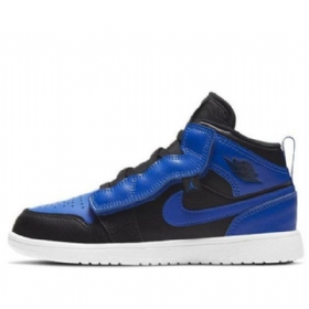 Nike Air Jordan 1 Mid Tops Alt Ps Retro Basketball Sko Til Mænd Sort Blå
