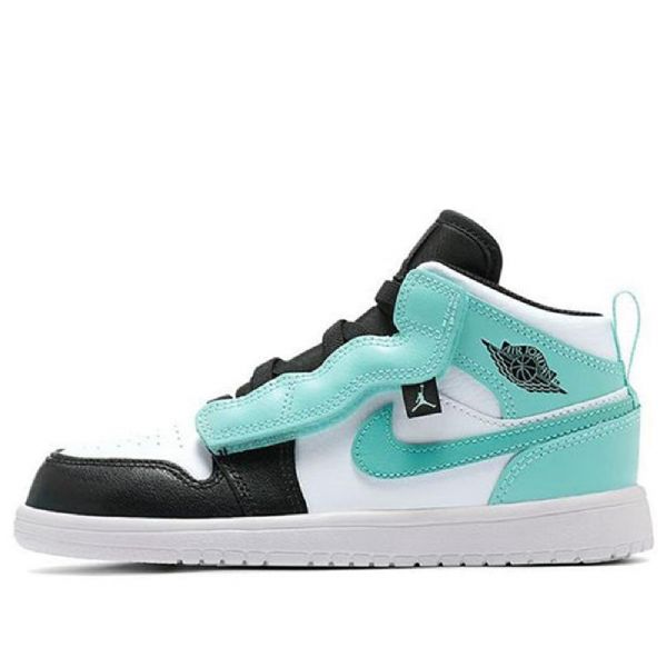 Nike Air Jordan 1 Mid Tops Alt Ps Retro Basketball Sko Til Mænd Sort Turkis