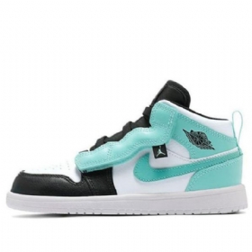 Nike Air Jordan 1 Mid Tops Alt Ps Retro Basketball Sko Til Mænd Sort Turkis