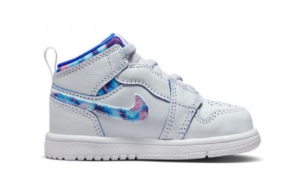 Nike Air Jordan 1 Mid Tops Alt Se Gc Td Sko Til Børn Hvid Blå