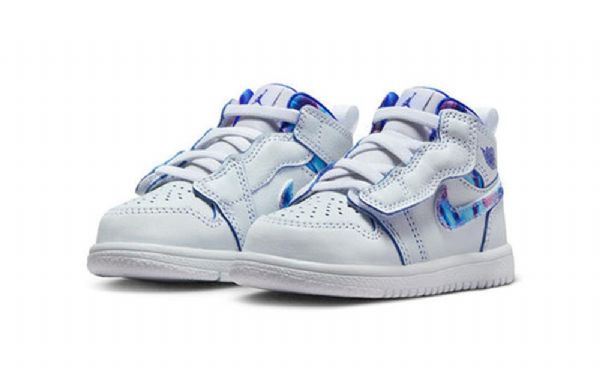 Nike Air Jordan 1 Mid Tops Alt Se Gc Td Sko Til Børn Hvid Blå