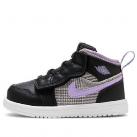 Nike Air Jordan 1 Mid Tops Alt Se Sko Til Børn Sort Lilla