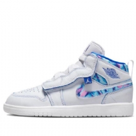 Nike Air Jordan 1 Mid Tops Alt Se Td Sko Til Børn Hvid Blå