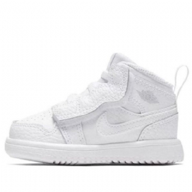 Nike Air Jordan 1 Mid Tops Alt Td Legacy Retro Basketball Sko Til Børn Hvid