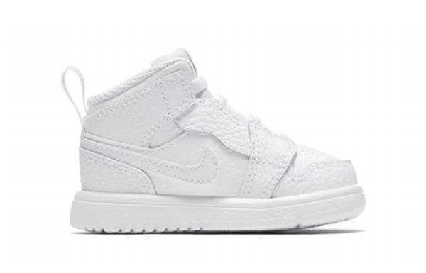 Nike Air Jordan 1 Mid Tops Alt Td Legacy Retro Basketball Sko Til Børn Hvid
