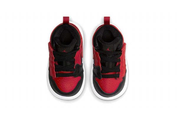 Nike Air Jordan 1 Mid Tops Alt Td Retro Basketball Sko Til Børn Sort Rød
