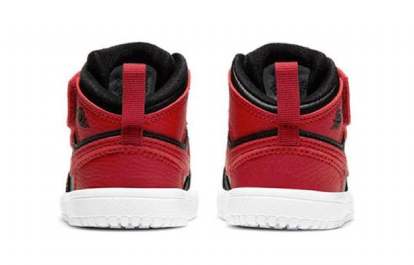 Nike Air Jordan 1 Mid Tops Alt Td Retro Basketball Sko Til Børn Sort Rød